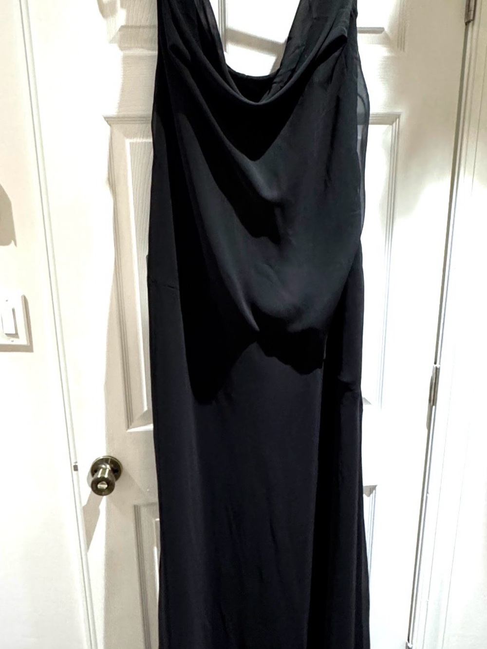 Black Draped Maxi Dress - Women